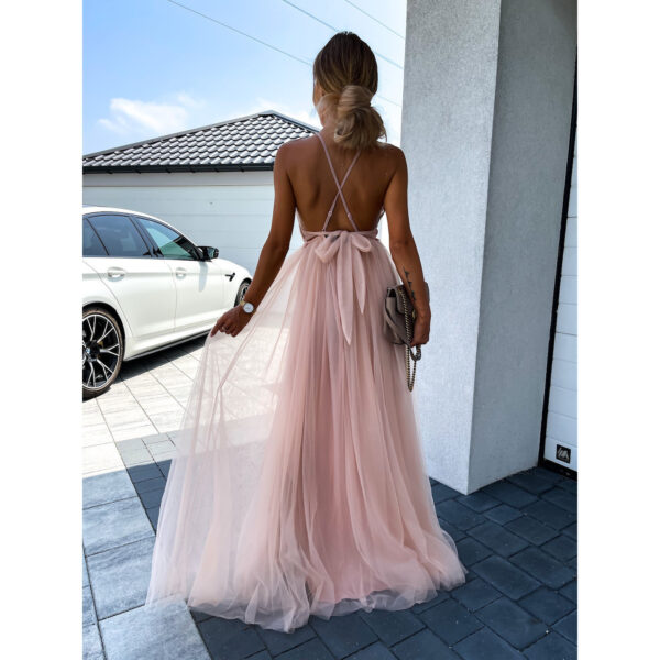 Sleeveless Split Large Swing V-neck Casual Mesh Dress - Image 3