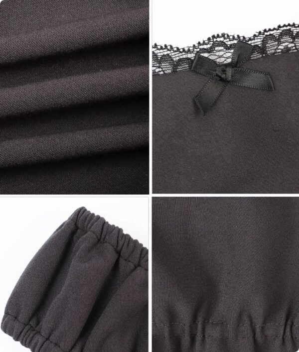 Slim Fit Wave Point Cinched Waist Square Collar One Shoulder Dress For Women In Summer - Image 6