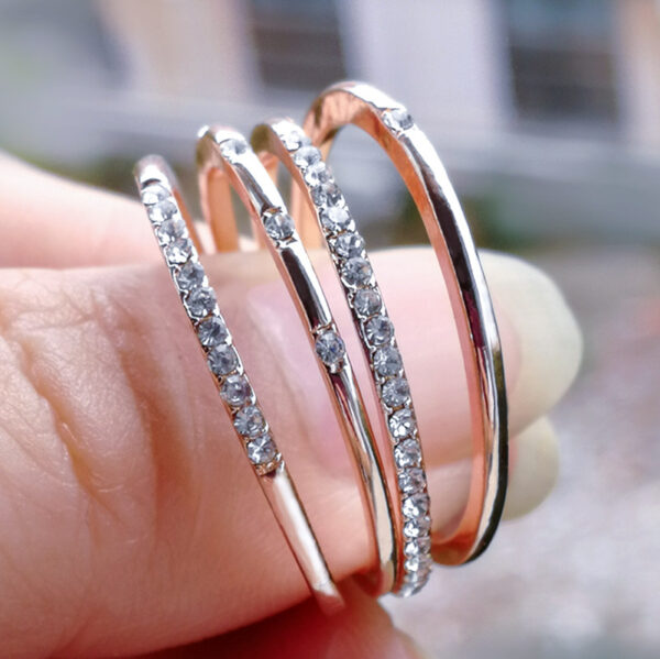 Square Zirconium Four-piece Diamond Ring - Image 6