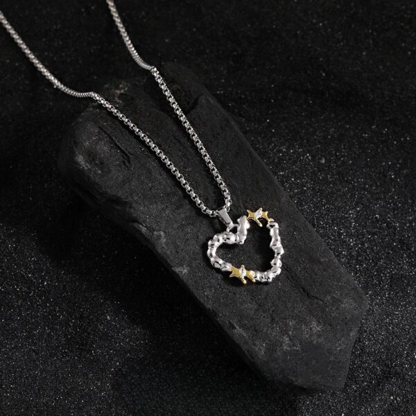 Personalized Hip Hop Style Irregular Heart Titanium Steel Necklace