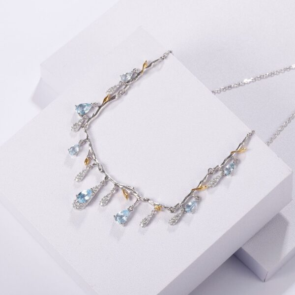 S925 Silver Natural Topaz Necklace - Image 4