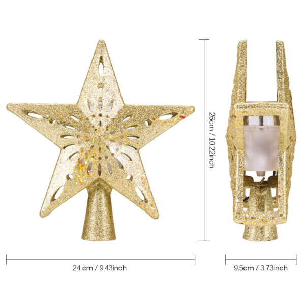 Christmas Tree Top Light Star Snowflake Shape LED Laser Projector Lights Christmas Tree Ornament - Image 3