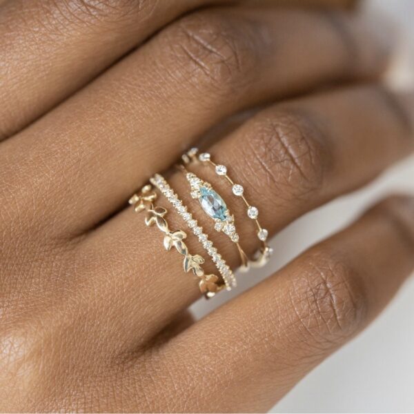 Square Zirconium Four-piece Diamond Ring - Image 5