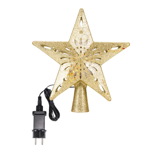 Christmas Tree Top Light Star Snowflake Shape LED Laser Projector Lights Christmas Tree Ornament - Image 2