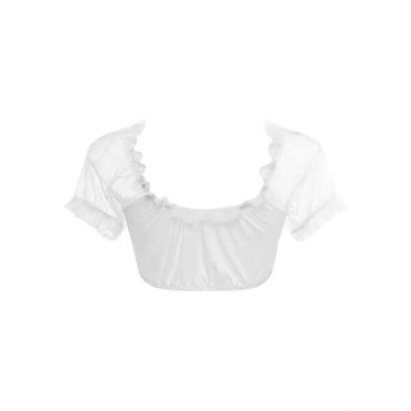 Women's Classical Beer Festival Regular Base Lace Stitching Small Shirt Top - Image 2