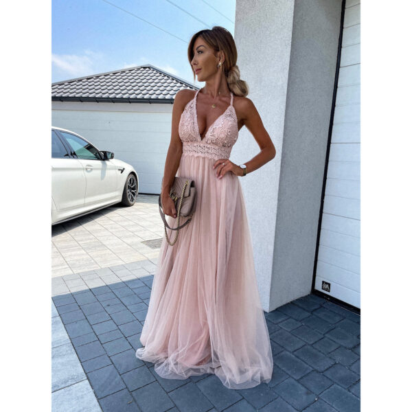 Sleeveless Split Large Swing V-neck Casual Mesh Dress - Image 2