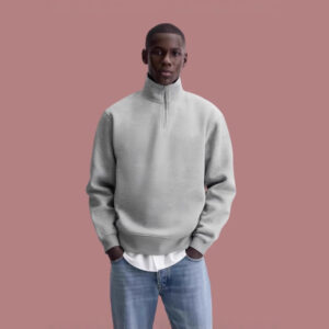 Half Zipped Stand Collar Sweater
