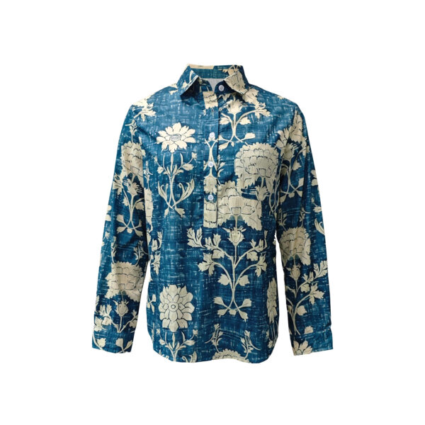 New Casual Printed Floral Button Polo Collar Top Shirt For Women - Image 4