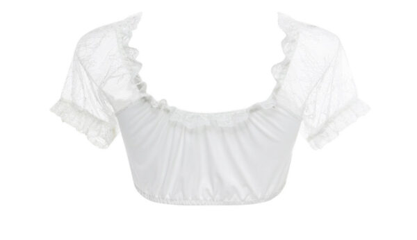 Women's Classical Beer Festival Regular Base Lace Stitching Small Shirt Top - Image 5