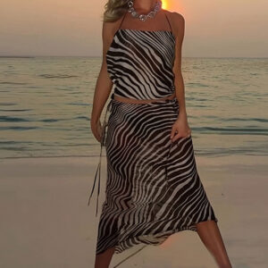 Female Leisure Split Long Printed Female Dress
