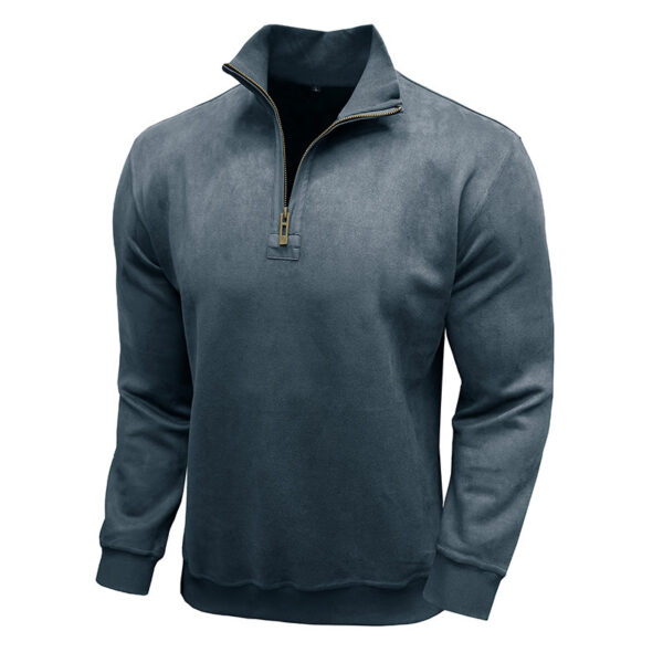 Zipped Stand Collar Sweater - Image 9