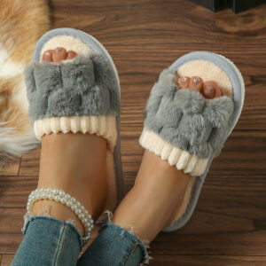 Bow Plush Slippers