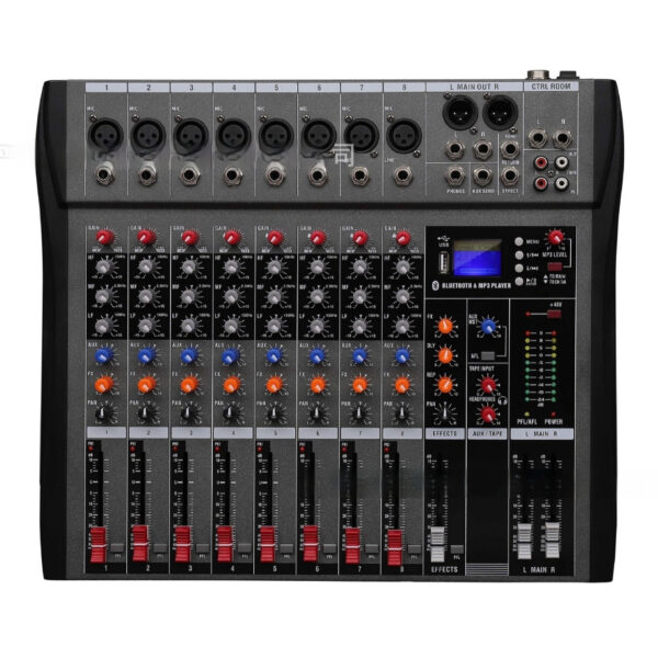 CT8 Professional 8-way Mixer USB With Bluetooth Monitor DJ Console Audio Mixer - Image 5