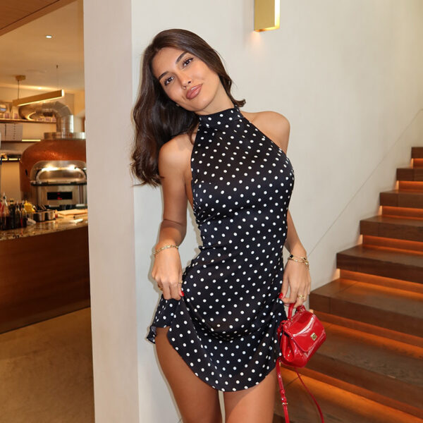 Polka Dot Printed Sexy Pure Desire A- Line Dress - Image 2