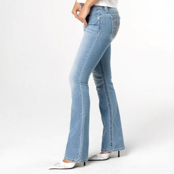 Denim Women's Street Low Waist Tight Trousers - Image 4