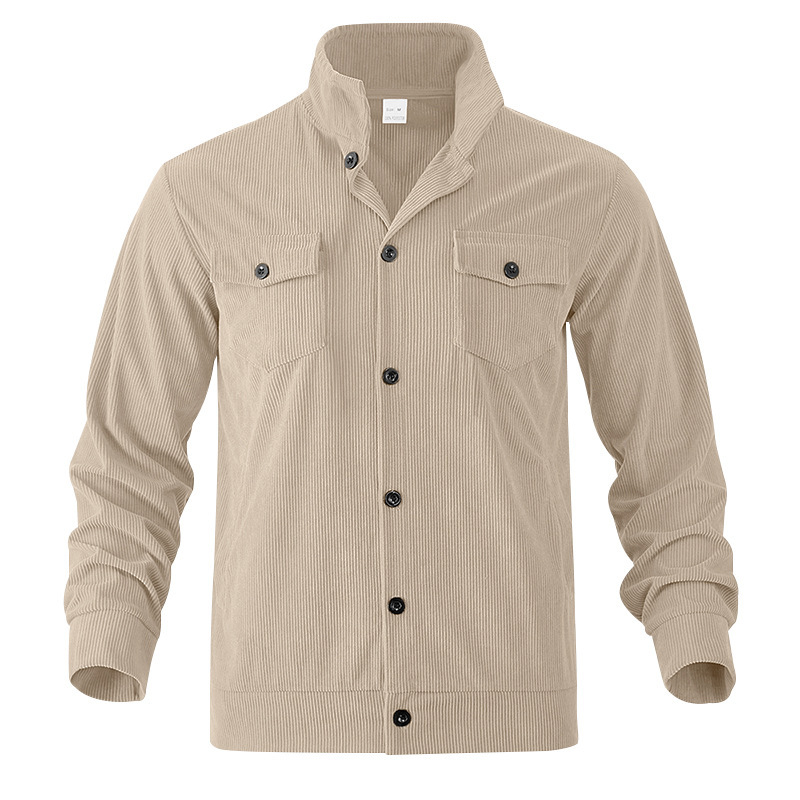 Simple Versatile Multi-pocket Long Sleeve Stand-up Collar Jacket Men's Clothing - Image 3