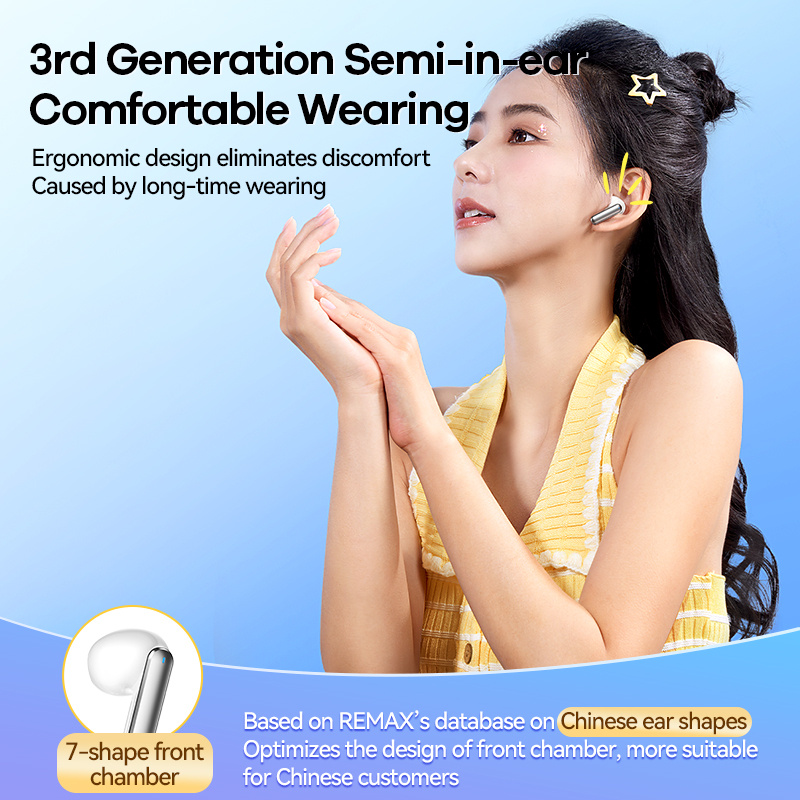 REMAX CozyBuds W13 ENC True Wireless Earbuds Noise Canceling Bluetooth Earphone Dual-Mic For Call And Music - Image 6