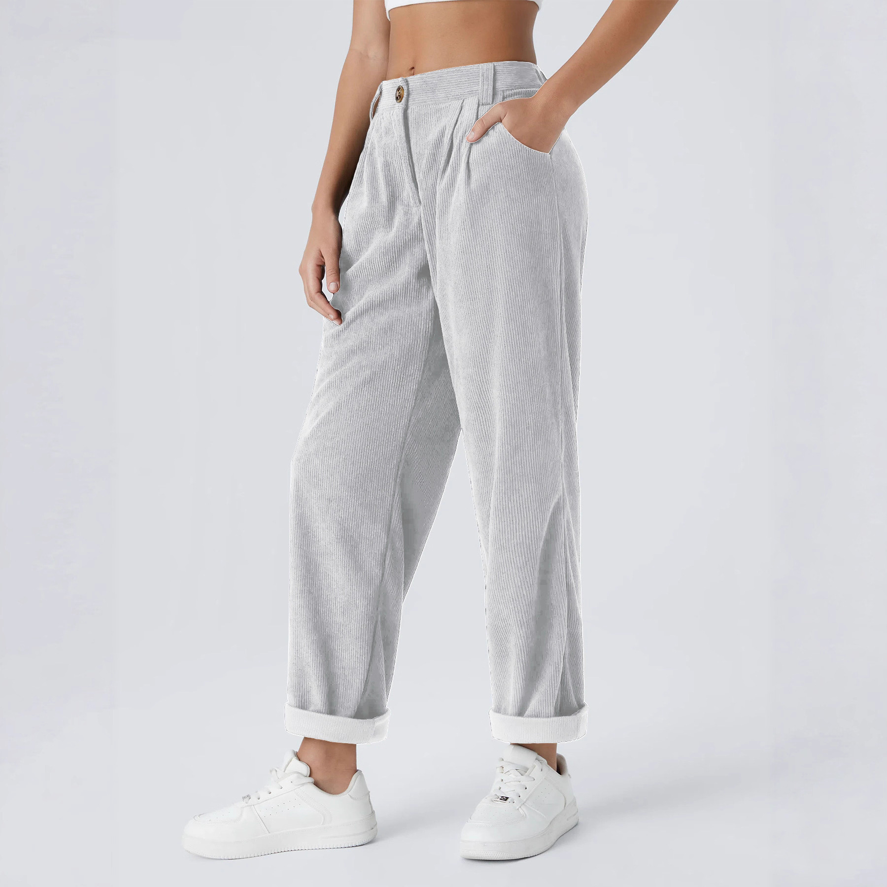 Casual Suit Wide-leg Pants With Velvet - Image 10