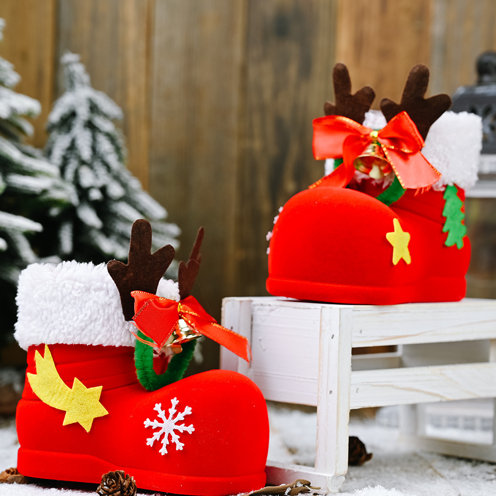 Christmas Decor Santa Boot Shoes Candy Stocking Extra Large Gift Box Decoration - Image 4