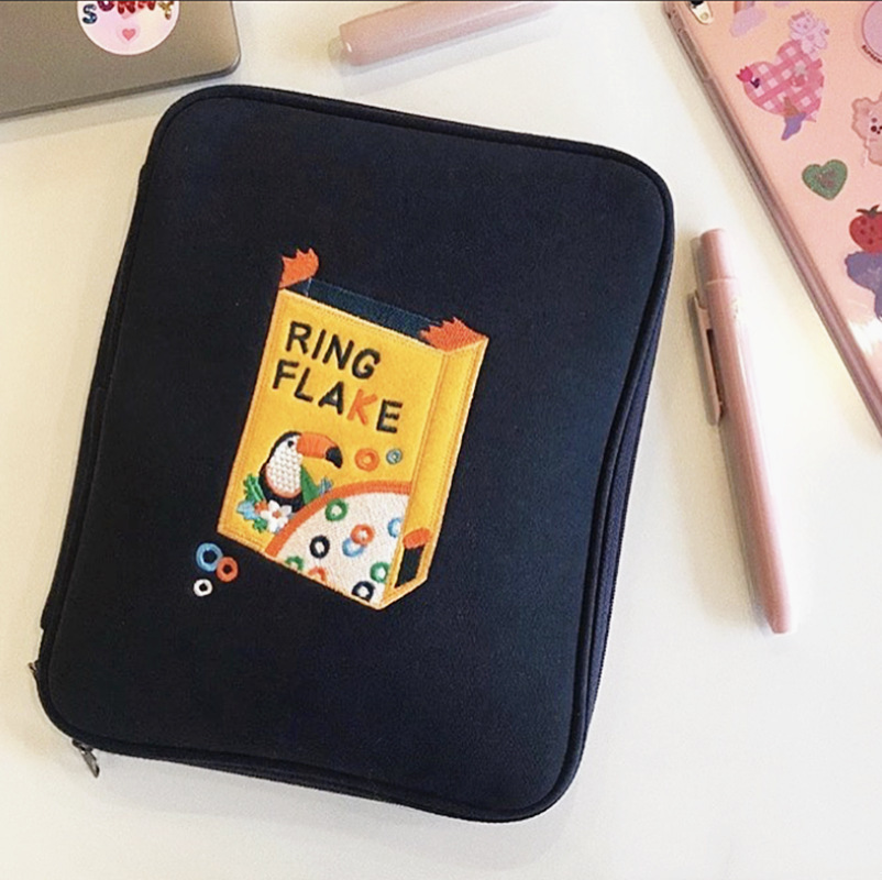 Compatible with Apple, Korean Embroidery Toast ipad Tablet Notebook Computer Liner Bag 11 inch 13 inch Handheld Digital Storage Bag - Image 2