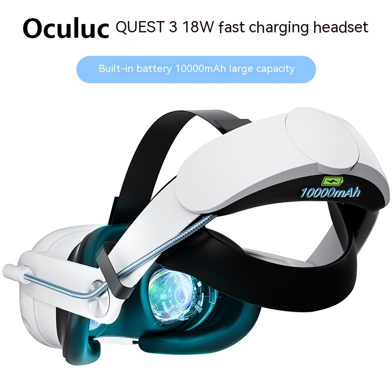 Oculus Quest3 Head Wear 18W Fast Charge VR Glasses Meta Headband Accessories 10000mAh Large Capacity - Image 9
