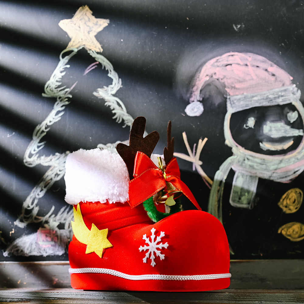 Christmas Decor Santa Boot Shoes Candy Stocking Extra Large Gift Box Decoration - Image 5
