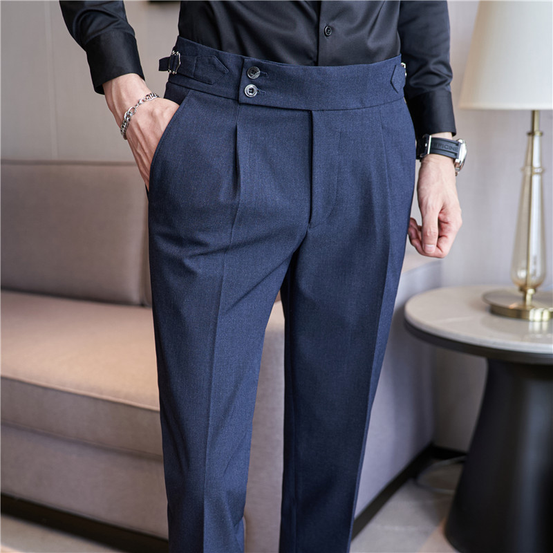 High Waist Casual Slim Fit Suit Pants - Image 3