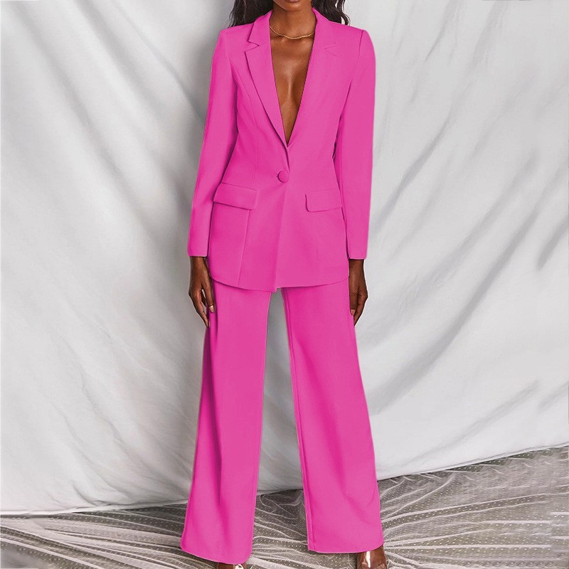 2 Piece Set  Spring Elegant Solid Long Sleeve Blazer Suit And Pants For Women Autumn Classic OL Street Outfit - Image 10