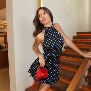 Polka Dot Printed Sexy Pure Desire A- Line Dress