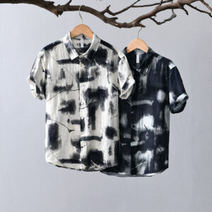 Men's Japanese Personality Printed Short-sleeved Shirt