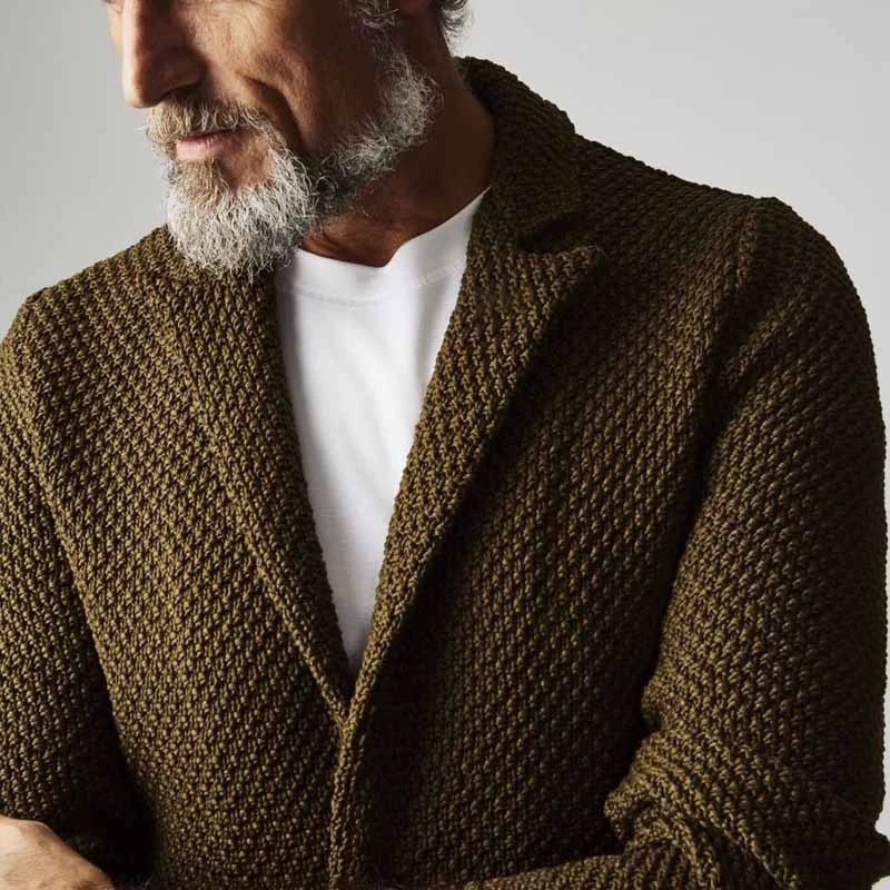 Lapels Suit Casual Knitted Jacket Cardigan Sweater - Image 6