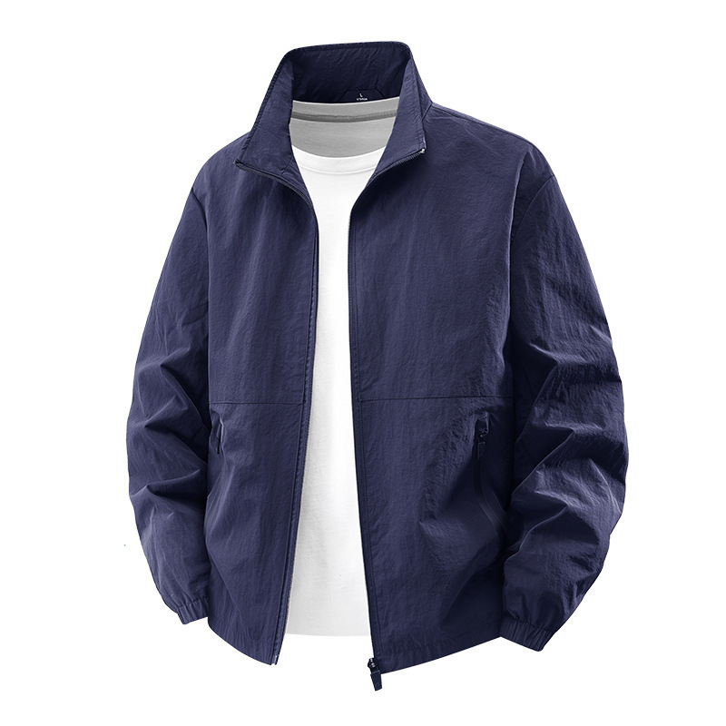 Outdoor Sports Plus Size Men's Casual Jacket Coat Solid Color Stand Collar - Image 9