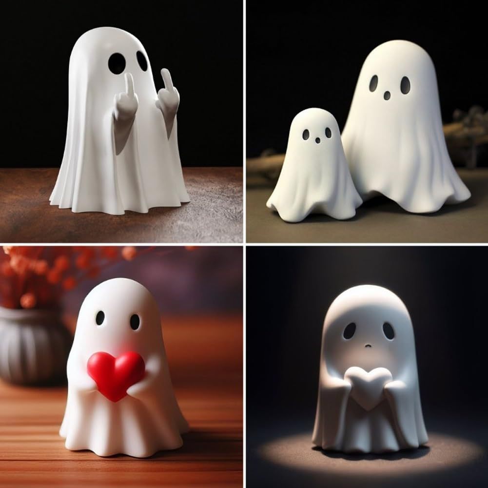 Multi-Functional Ghost Statues Cute Ghosts Small Horror Ghosts Halloween Home Decorations Coffee Table Centerpieces Shelf Decorations - Image 2