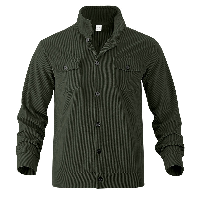 Simple Versatile Multi-pocket Long Sleeve Stand-up Collar Jacket Men's Clothing - Image 6