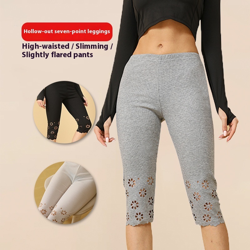 Oversized Leggings Summer Hollow Out Hot Printed Pattern Women - Image 4