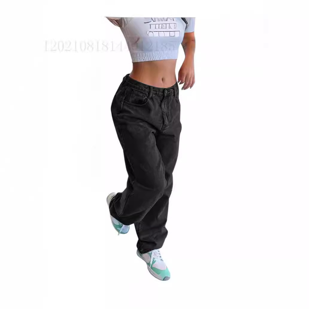 Casual Retro Loose Denim Trousers Women - Image 5
