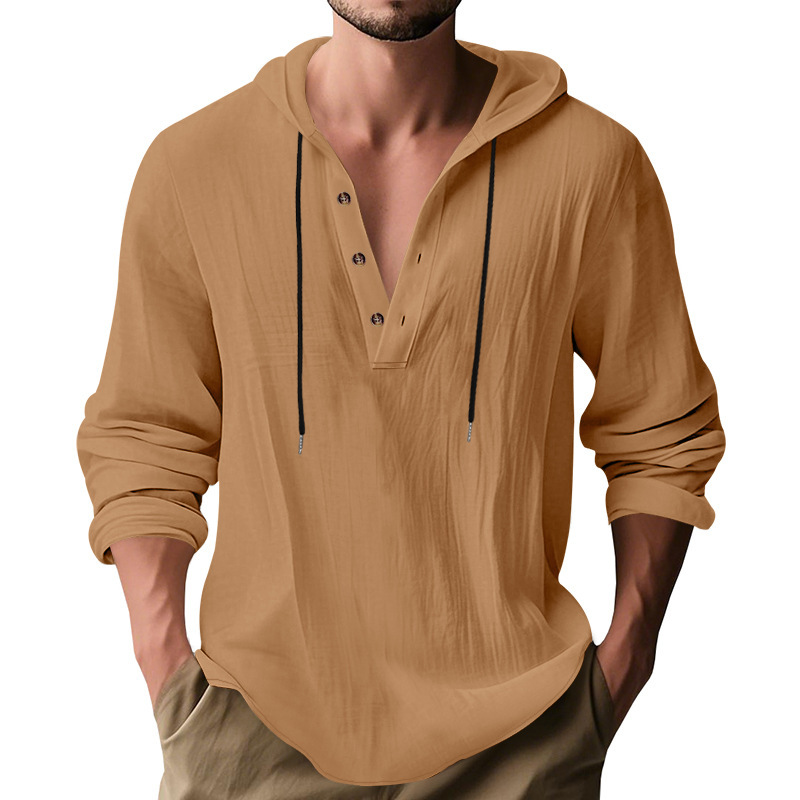 Hooded Casual Loose-fitting T-shirt Sweater For Men - Image 8