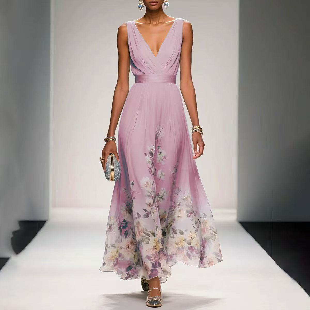Evening Gown Elegant V-neck Cross-border Dress - Image 6