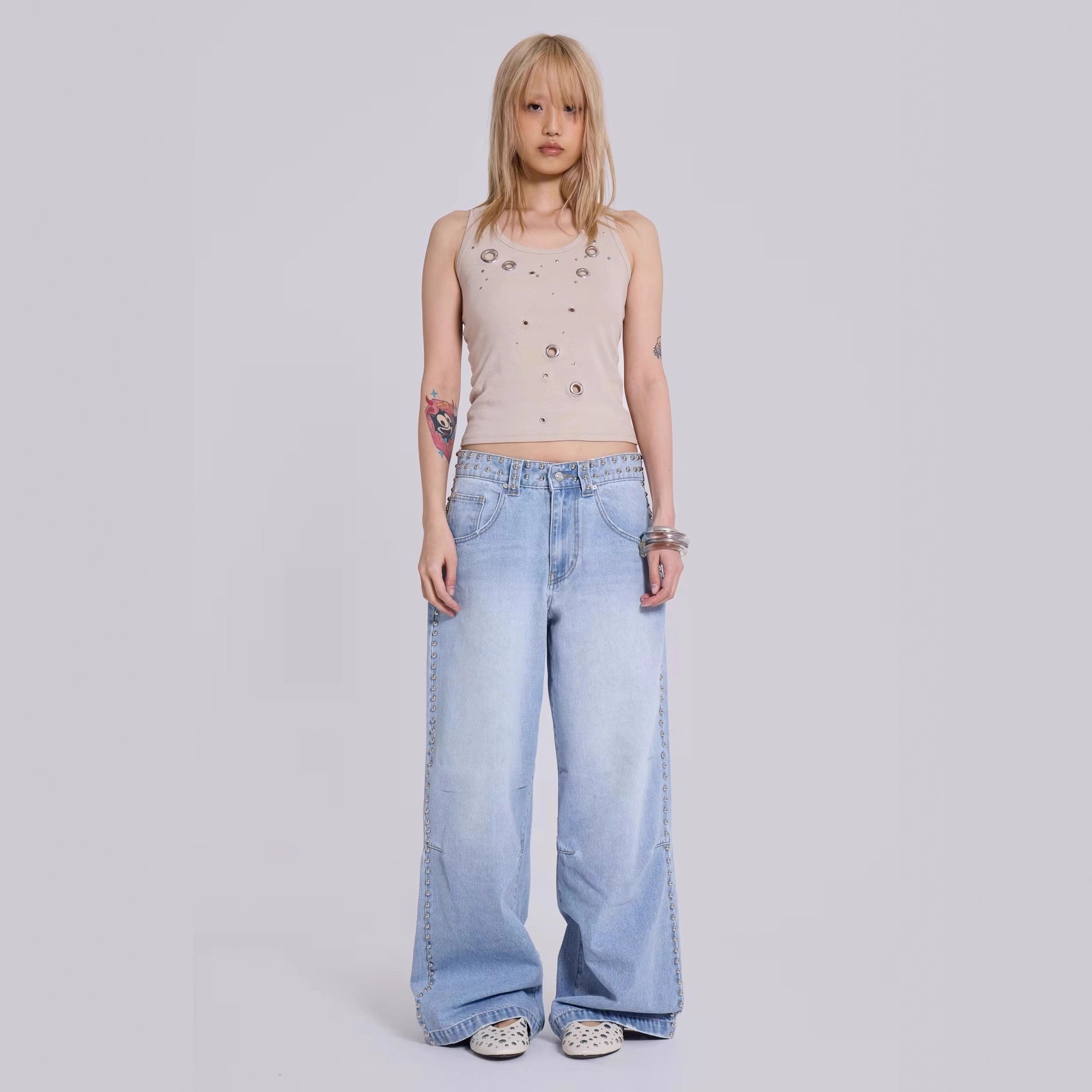 Women's Multi-beaded Loose Cool Jeans Women's - Image 2