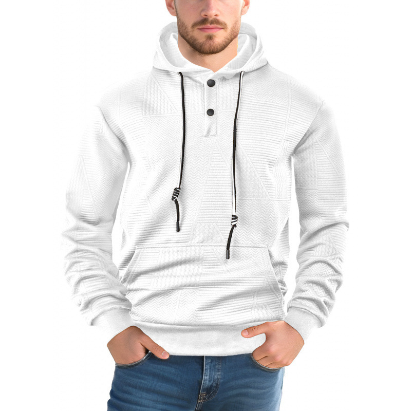 Pullover Solid Color Casual Sports Loose Long Sleeve Hooded Sweater Men - Image 4