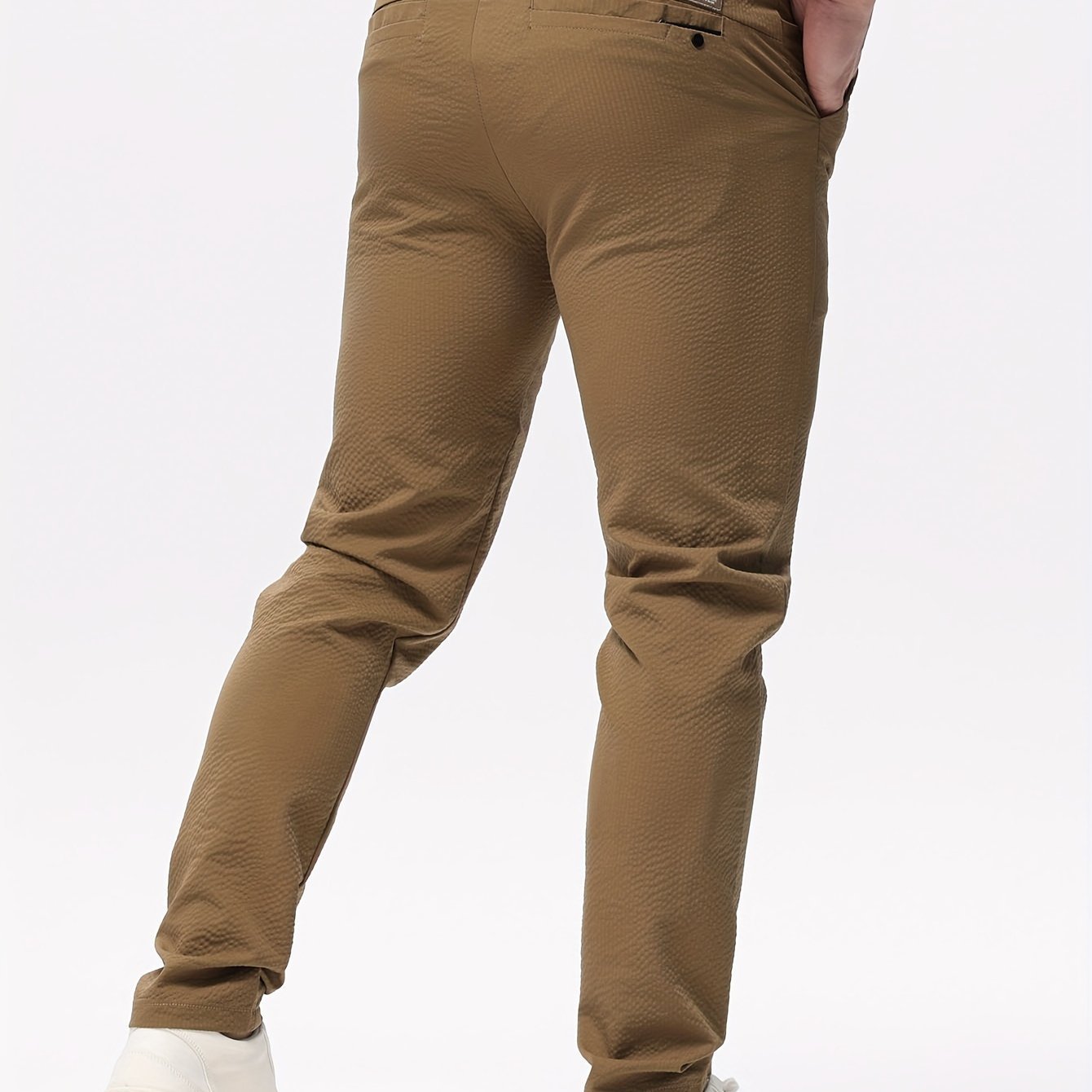Men's Solid Classic Lightweight Slim Fit Pants Casual - Image 6