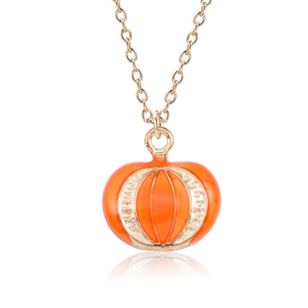 Halloween Oil Drop Pumpkin Cat Necklace Creative Clavicle Chain Pendant Fashion Jewelry Accessories - Image 7