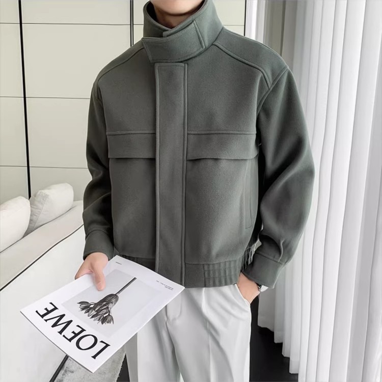 New Fashion Brand Korean Style Ruffle Handsome Stylish Short Sense Woolen Jacket - Image 7