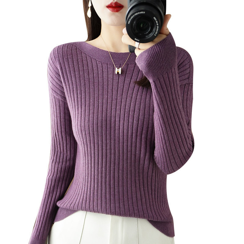 Women's Off-neck Knitted Bottoming Shirt Autumn And Winter New - Image 2