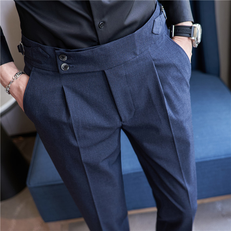 High Waist Casual Slim Fit Suit Pants - Image 6