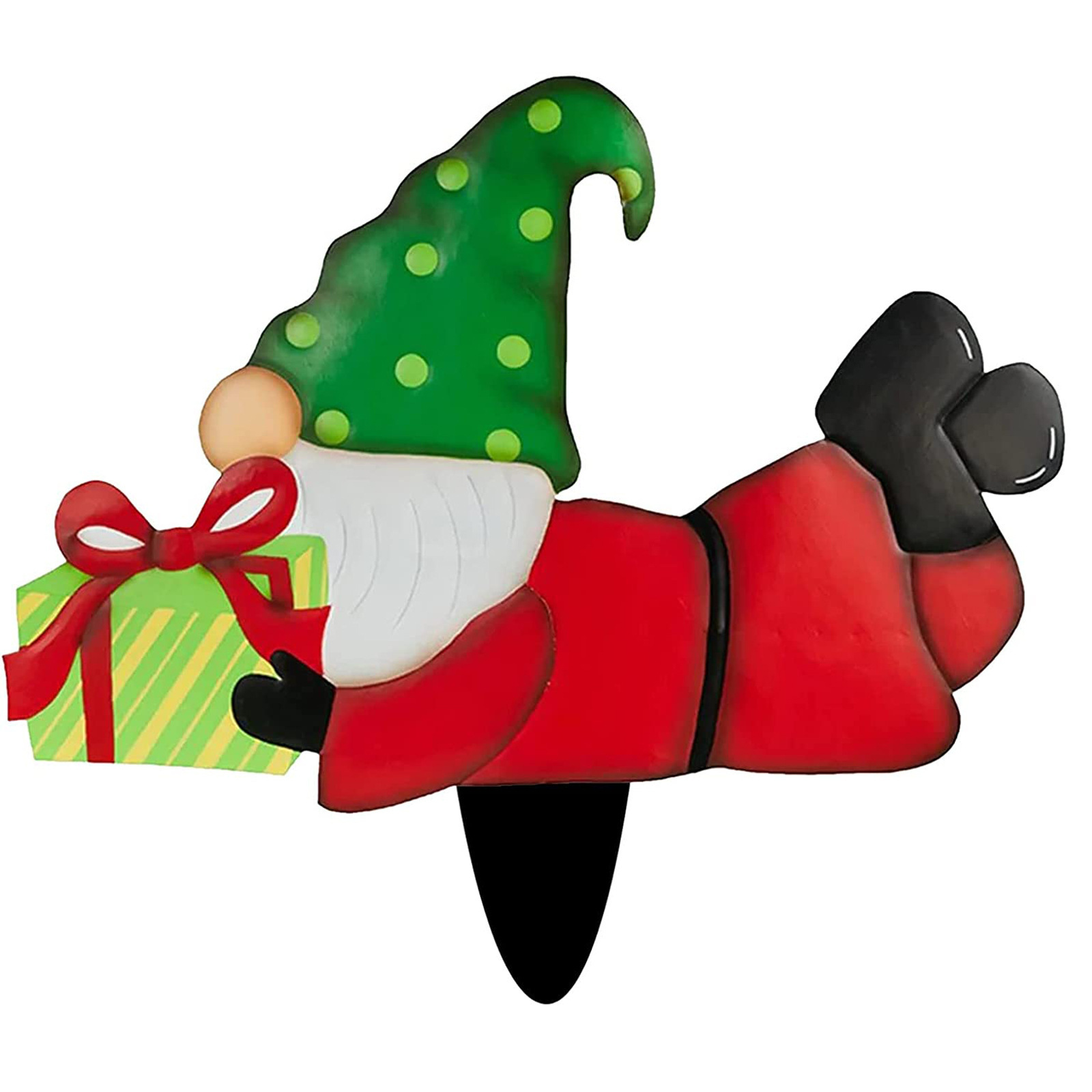 Gifting Series Gnome Metal Insert New Dwarf Santa Claus Courtyard Plugin Christmas Decor - Image 2