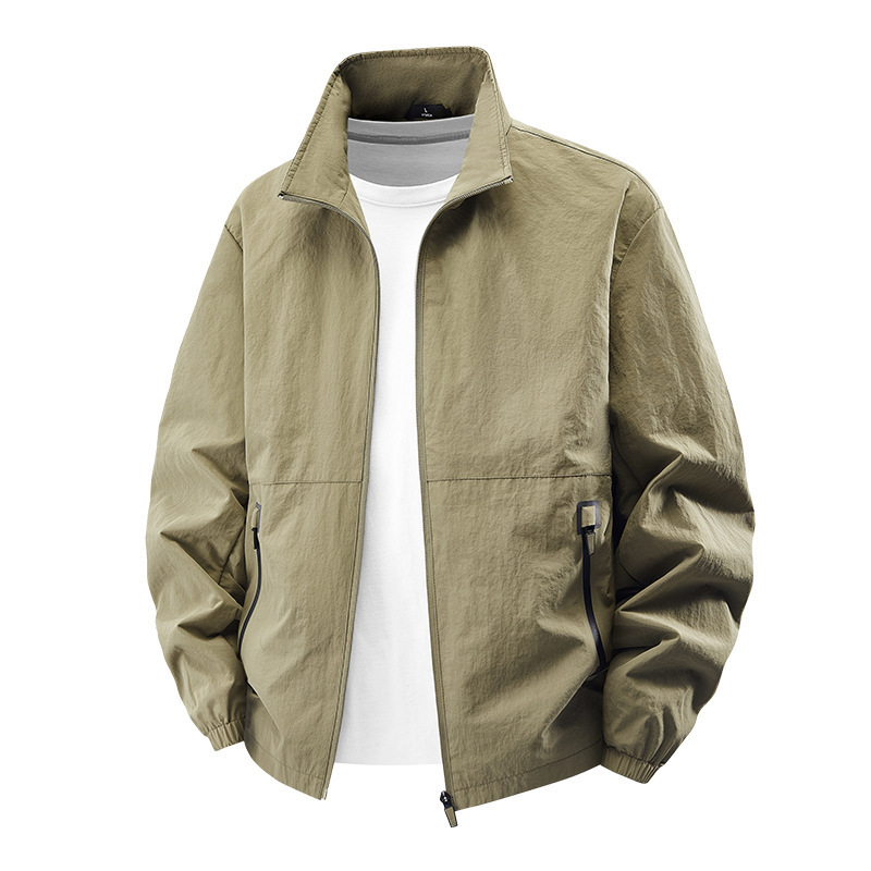 Outdoor Sports Plus Size Men's Casual Jacket Coat Solid Color Stand Collar - Image 10