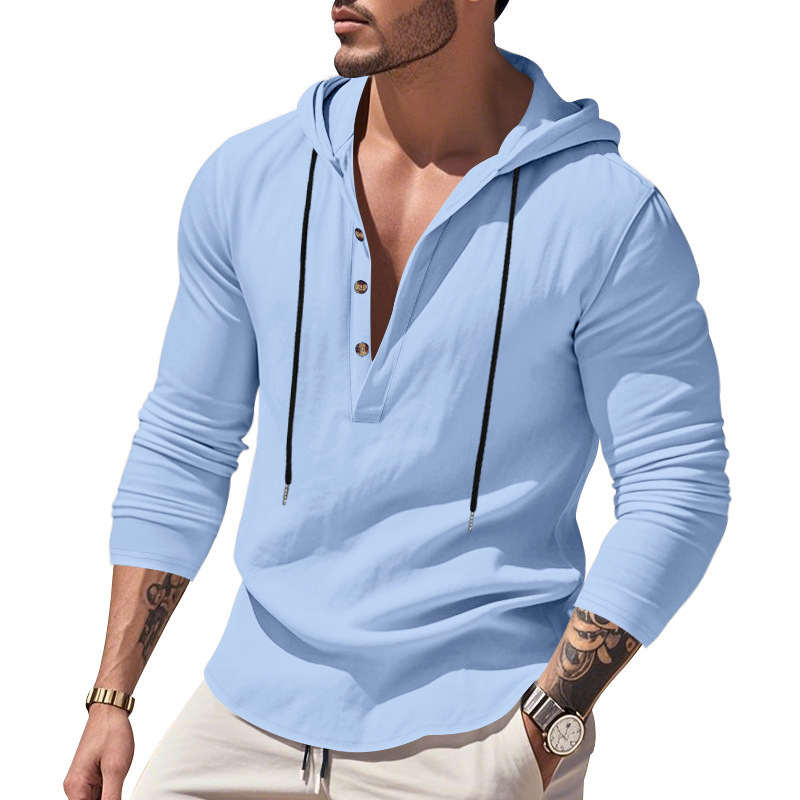 Hooded Casual Loose-fitting T-shirt Sweater For Men - Image 10