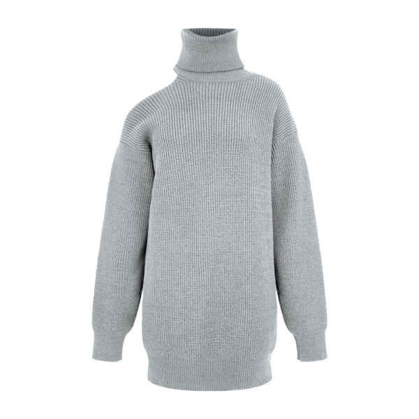 Fashion Pullover Knitting Turtleneck Off-the-shoulder Sweater - Image 5