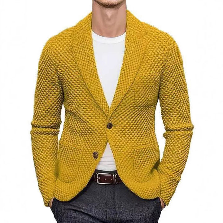 Lapels Suit Casual Knitted Jacket Cardigan Sweater - Image 2